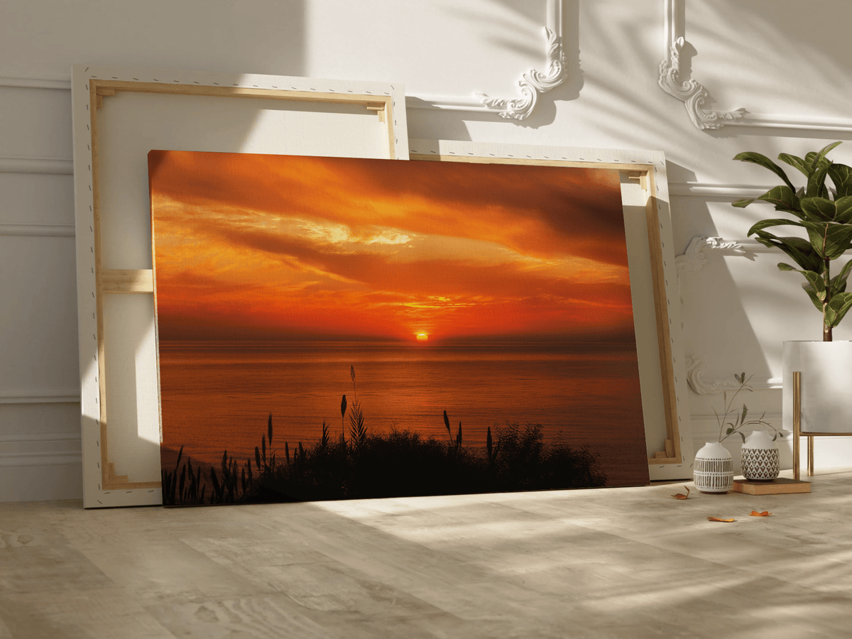 Golden Sunset Over Serene Grasses - ART OF ROYALS