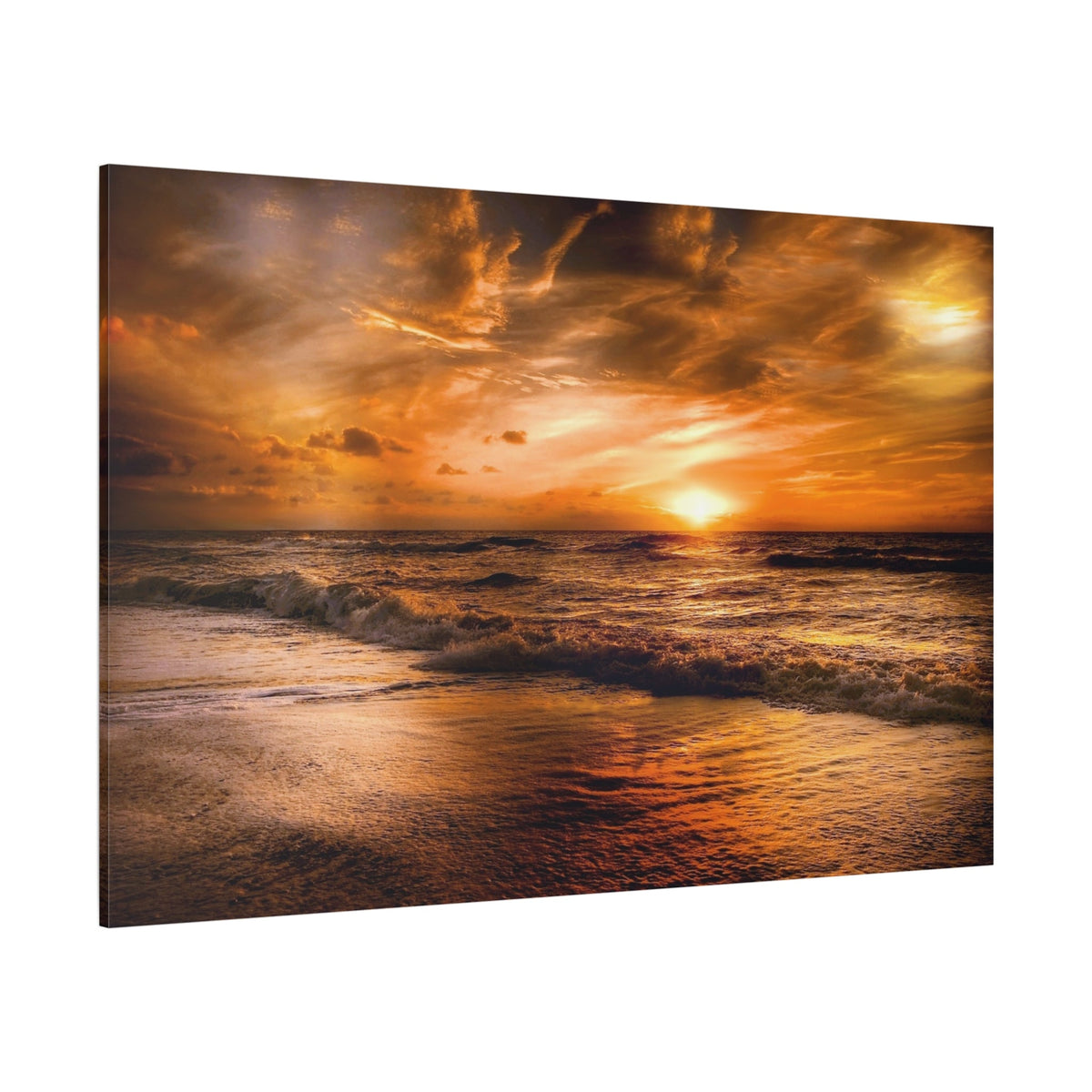 Golden Sunset Over Tranquil Beach – Nature’s Evening Symphony - ART OF ROYALS