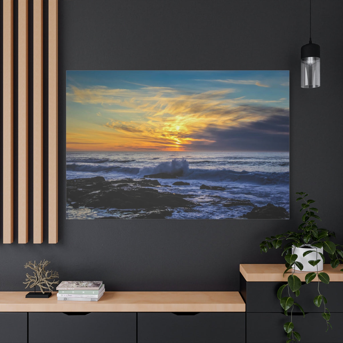 Golden Sunset Over Tranquil Beach – Nature’s Serenity - ART OF ROYALS
