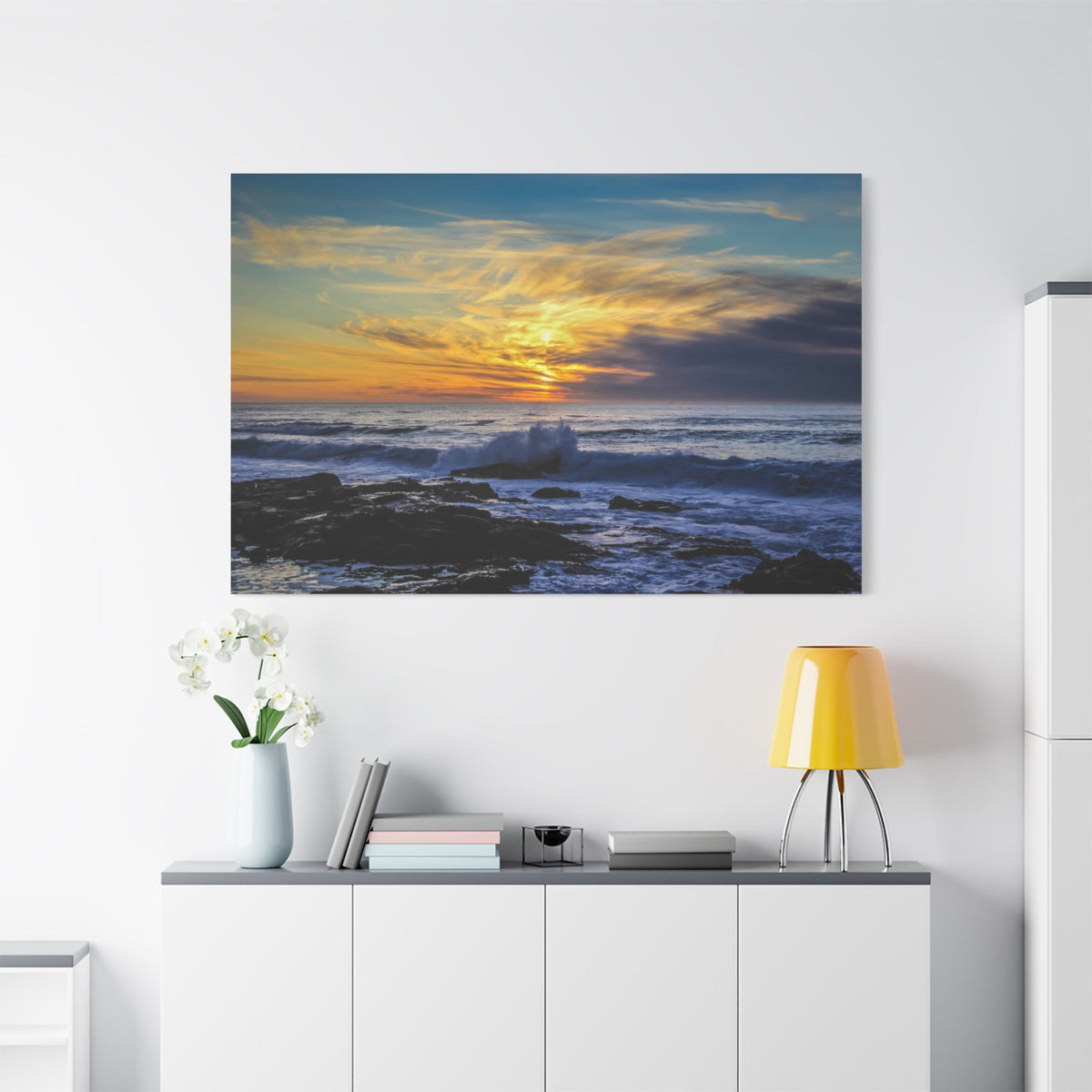 Golden Sunset Over Tranquil Beach – Nature’s Serenity - ART OF ROYALS