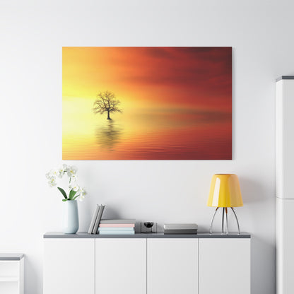 Golden Twilight – Majestic Tree at Sunset - ART OF ROYALS