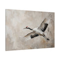 Grace in Flight Elegant Crane Bird Canvas Wall Art – Minimalist Zen Nature Decor