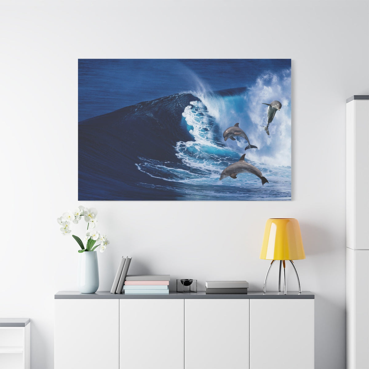Graceful Dolphins Dancing with the Waves – Ocean’s Harmony - ART OF ROYALS