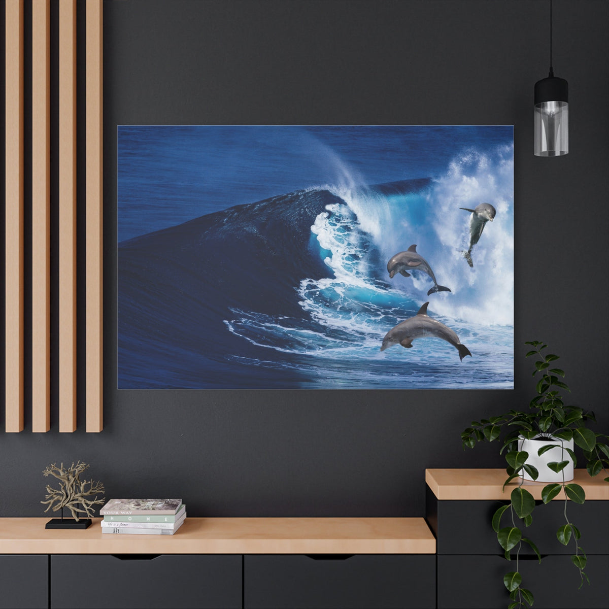 Graceful Dolphins Dancing with the Waves – Ocean’s Harmony - ART OF ROYALS