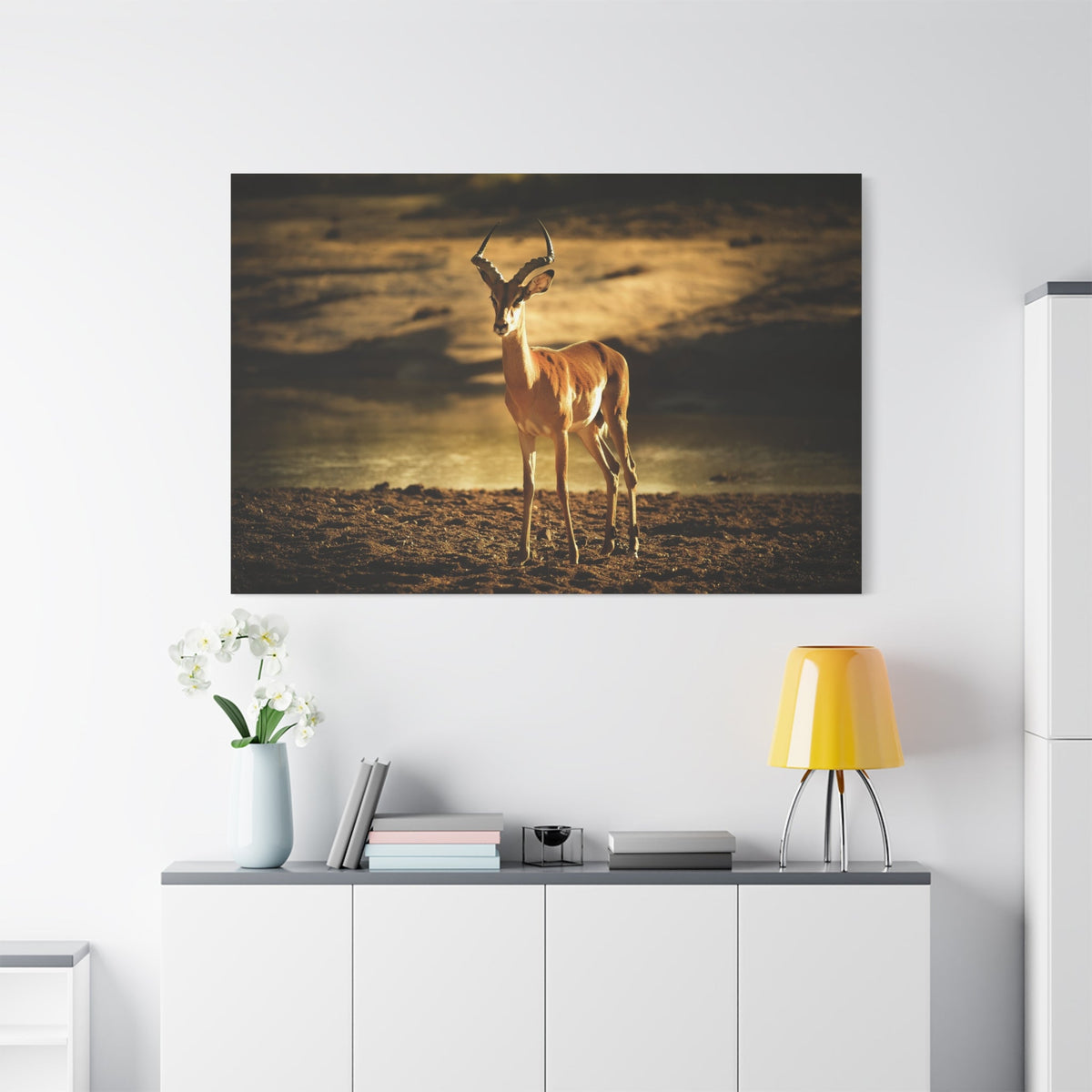 Graceful Impala Canvas Wall Art – Serenity in the Wild - ART OF ROYALS