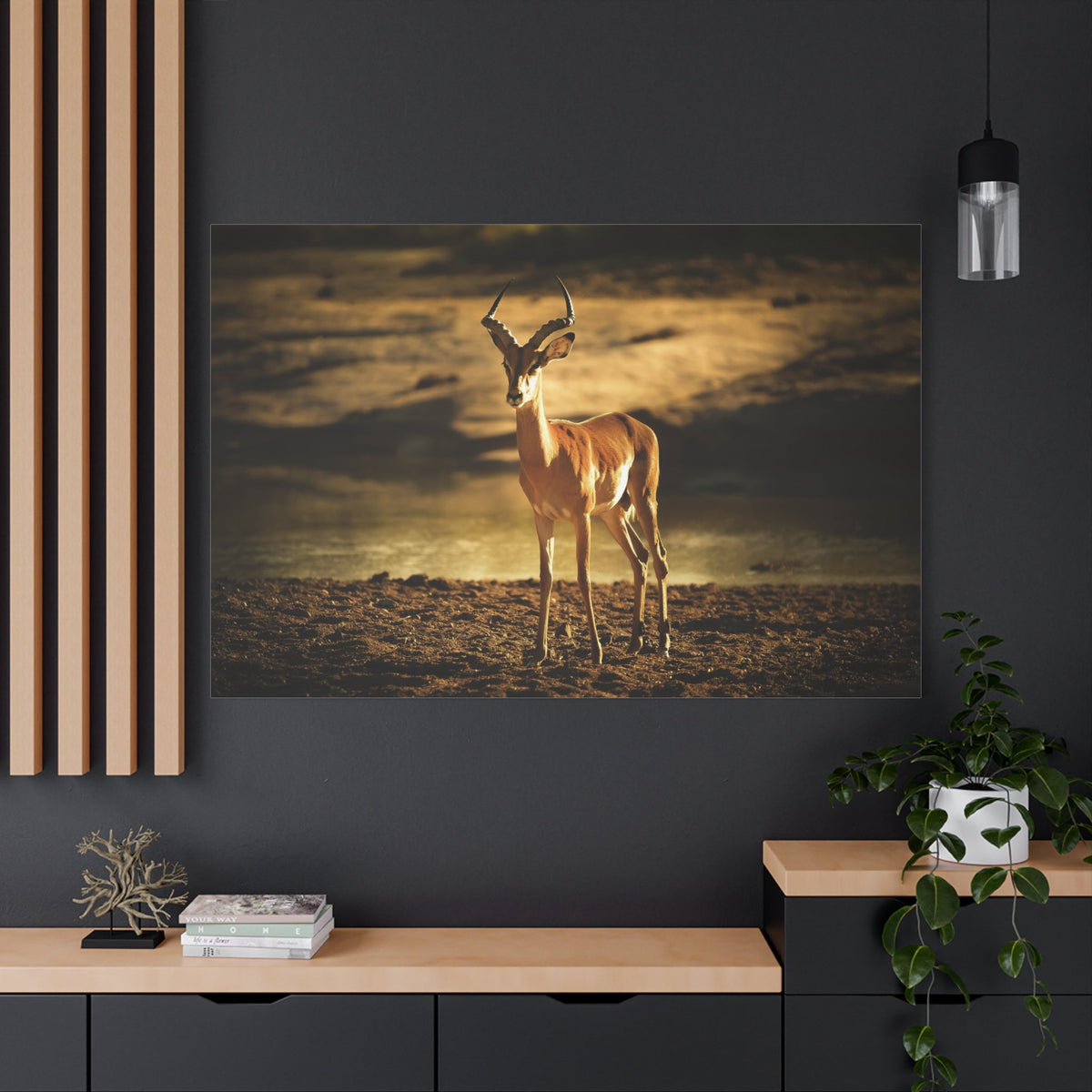 Graceful Impala Canvas Wall Art – Serenity in the Wild - ART OF ROYALS