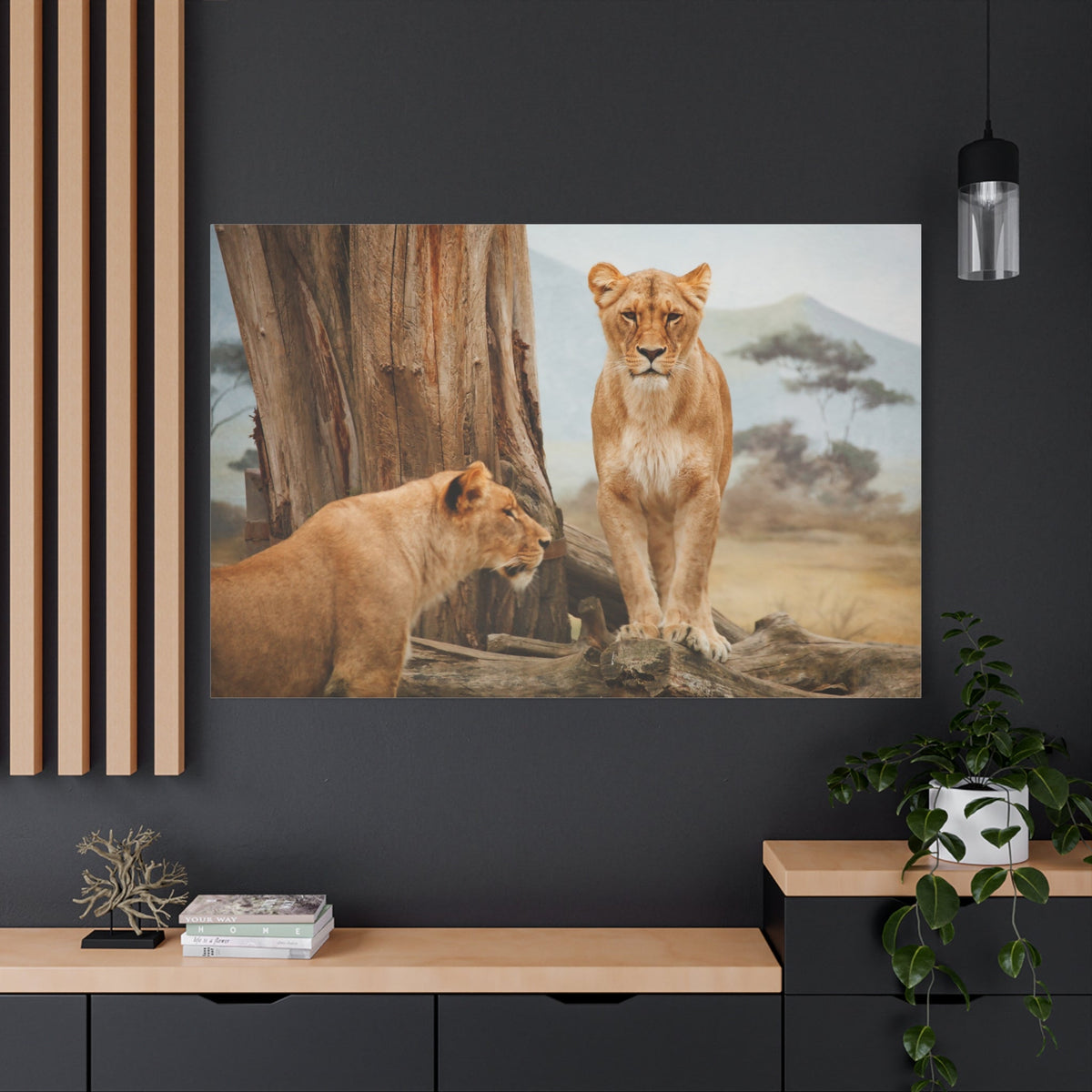 Graceful Lioness Canvas Wall Art – Wildlife-Inspired Décor - ART OF ROYALS