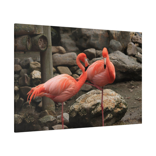 Graceful Pink Flamingo Canvas Wall Art – Tropical Elegance - ART OF ROYALS