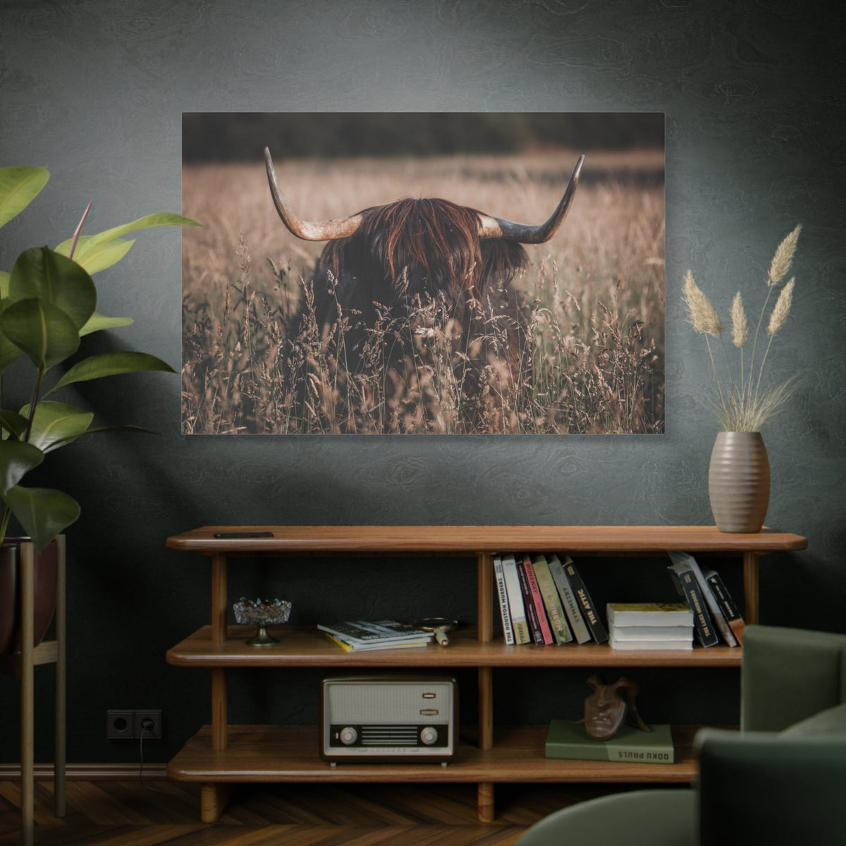 Highland Cow in Meadow – Rustic Nature Photography Print - ART OF ROYALS