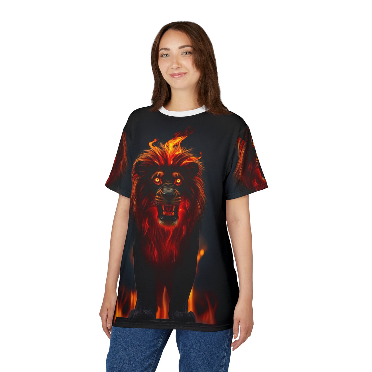 Inferno King – Fire Lion T-Shirt - ART OF ROYALS