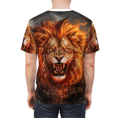 🔥 Inferno King Lion – Fire Fury T-Shirt - ART OF ROYALS