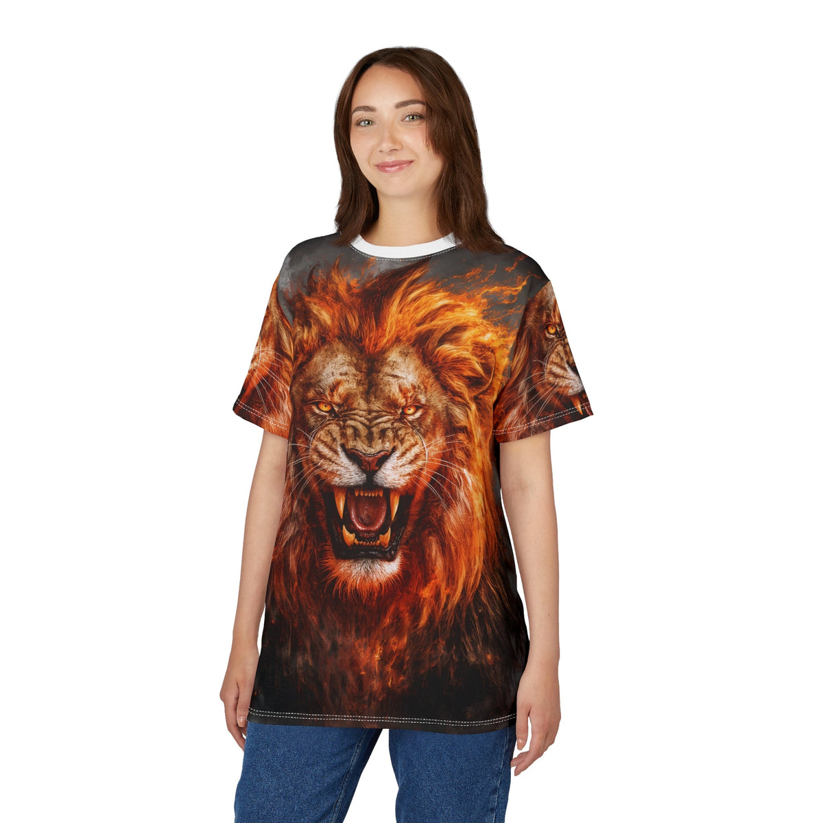 🔥 Inferno King Lion – Fire Fury T-Shirt - ART OF ROYALS