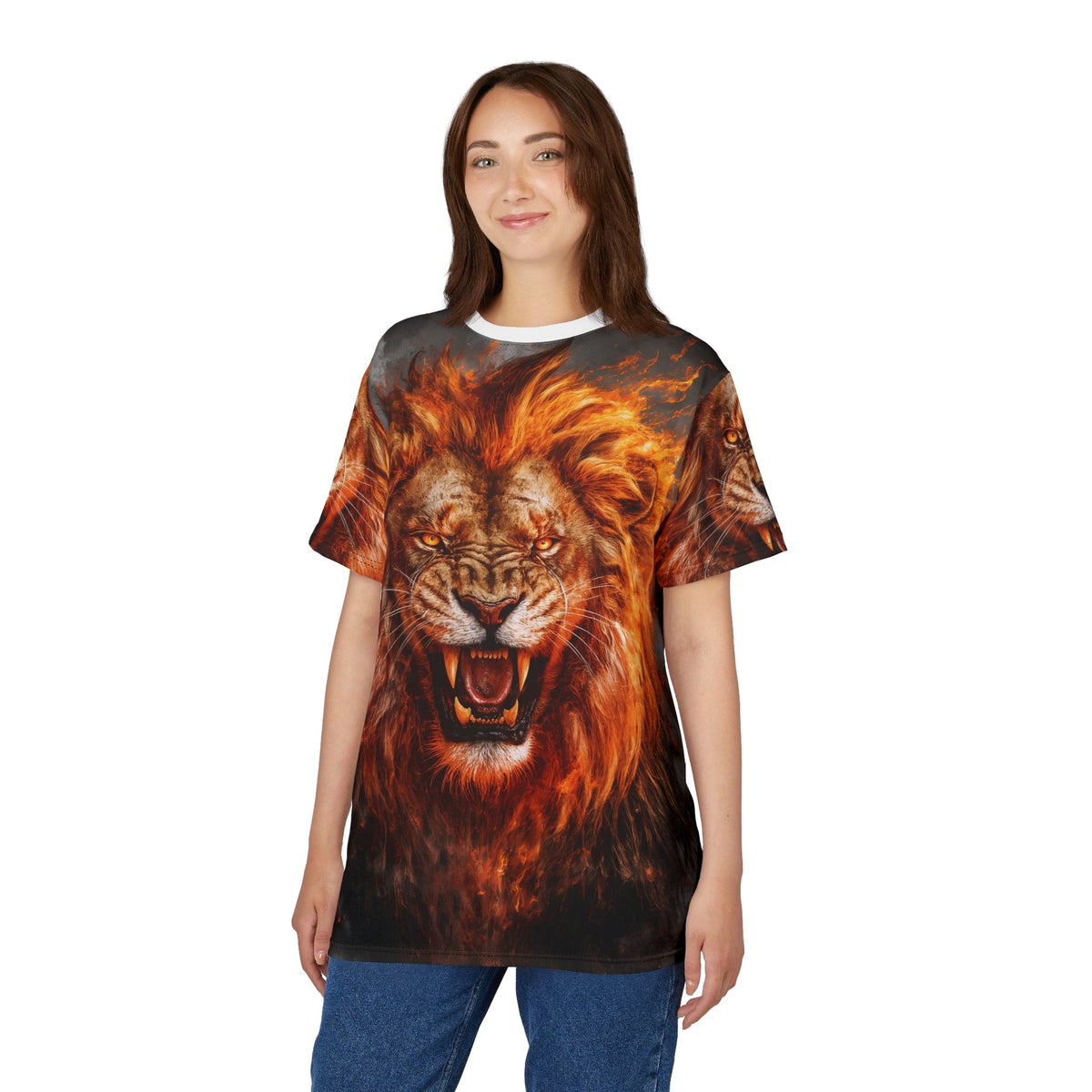 🔥 Inferno King Lion – Fire Fury T-Shirt - ART OF ROYALS