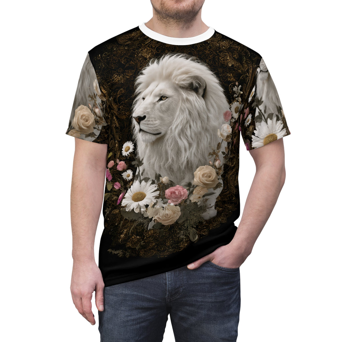 🕊️ Ivory Majesty Lion – Royal Grace T-Shirt - ART OF ROYALS