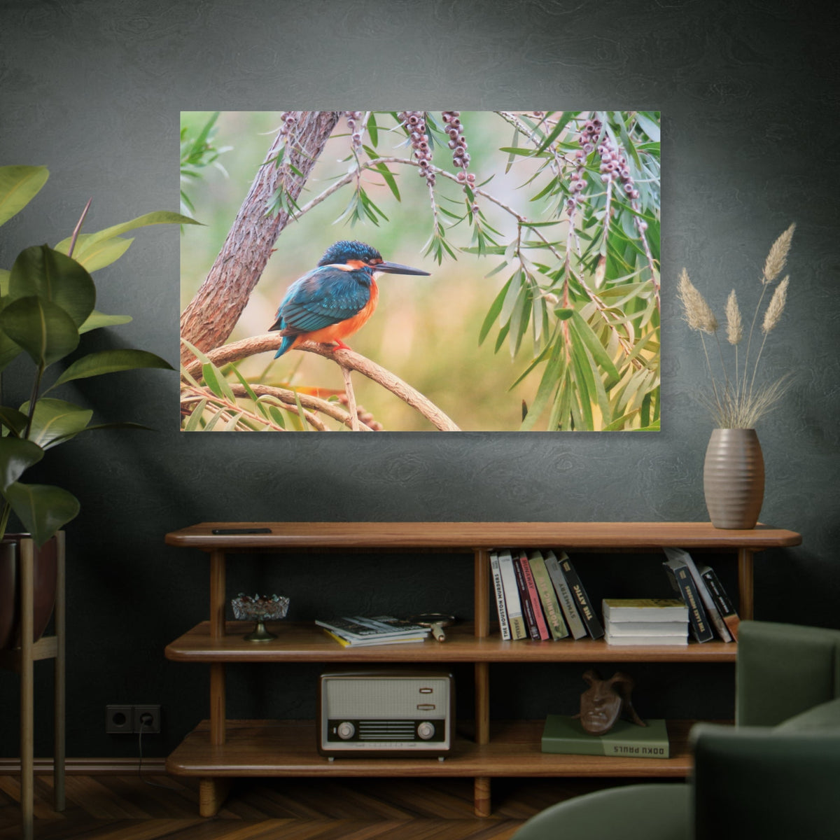 Kingfisher Canvas Wall Art – Vibrant Wildlife Elegance - ART OF ROYALS