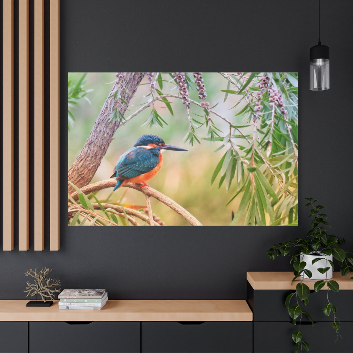 Kingfisher Canvas Wall Art – Vibrant Wildlife Elegance - ART OF ROYALS