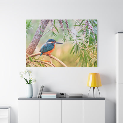 Kingfisher Canvas Wall Art – Vibrant Wildlife Elegance - ART OF ROYALS