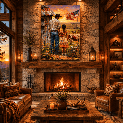Legacy of the West – Father & Daughter Ranch Canvas Wall Art - ART OF ROYALS