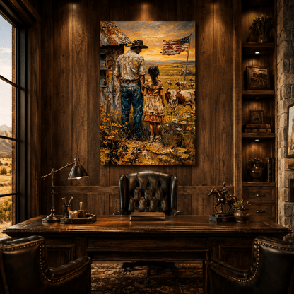 Legacy of the West – Father & Daughter Ranch Canvas Wall Art - ART OF ROYALS