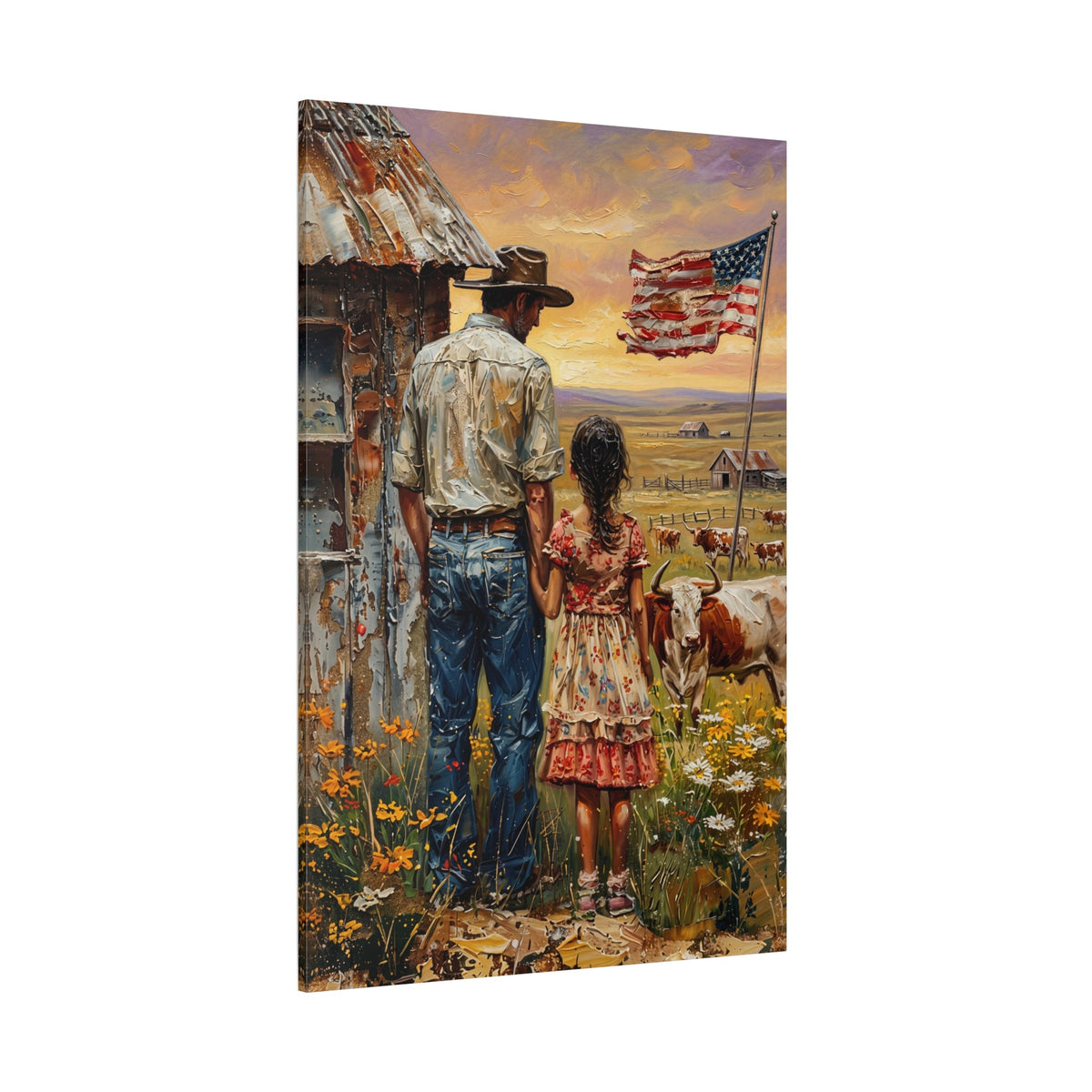 Legacy of the West – Father & Daughter Ranch Canvas Wall Art - ART OF ROYALS