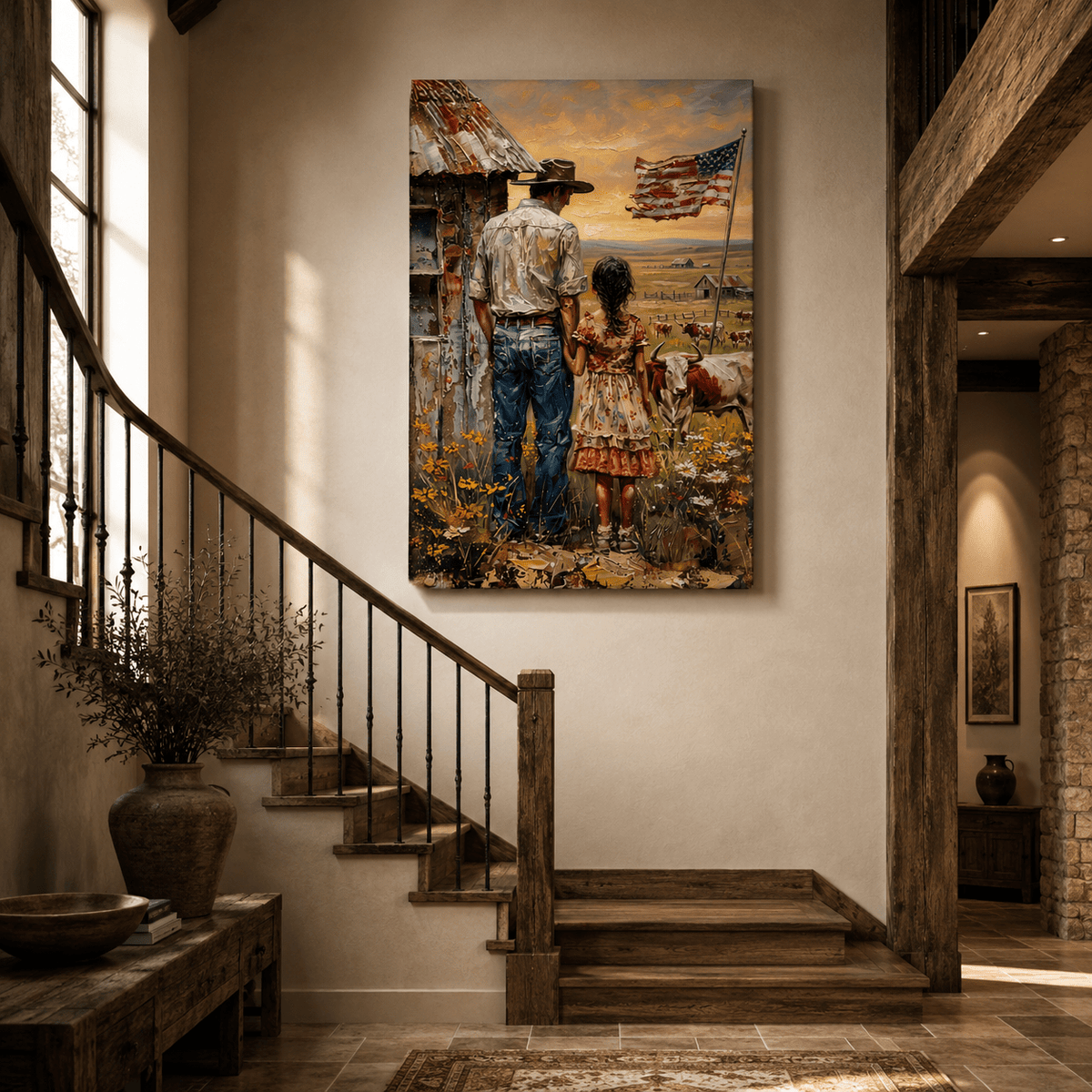 Legacy of the West – Father & Daughter Ranch Canvas Wall Art - ART OF ROYALS