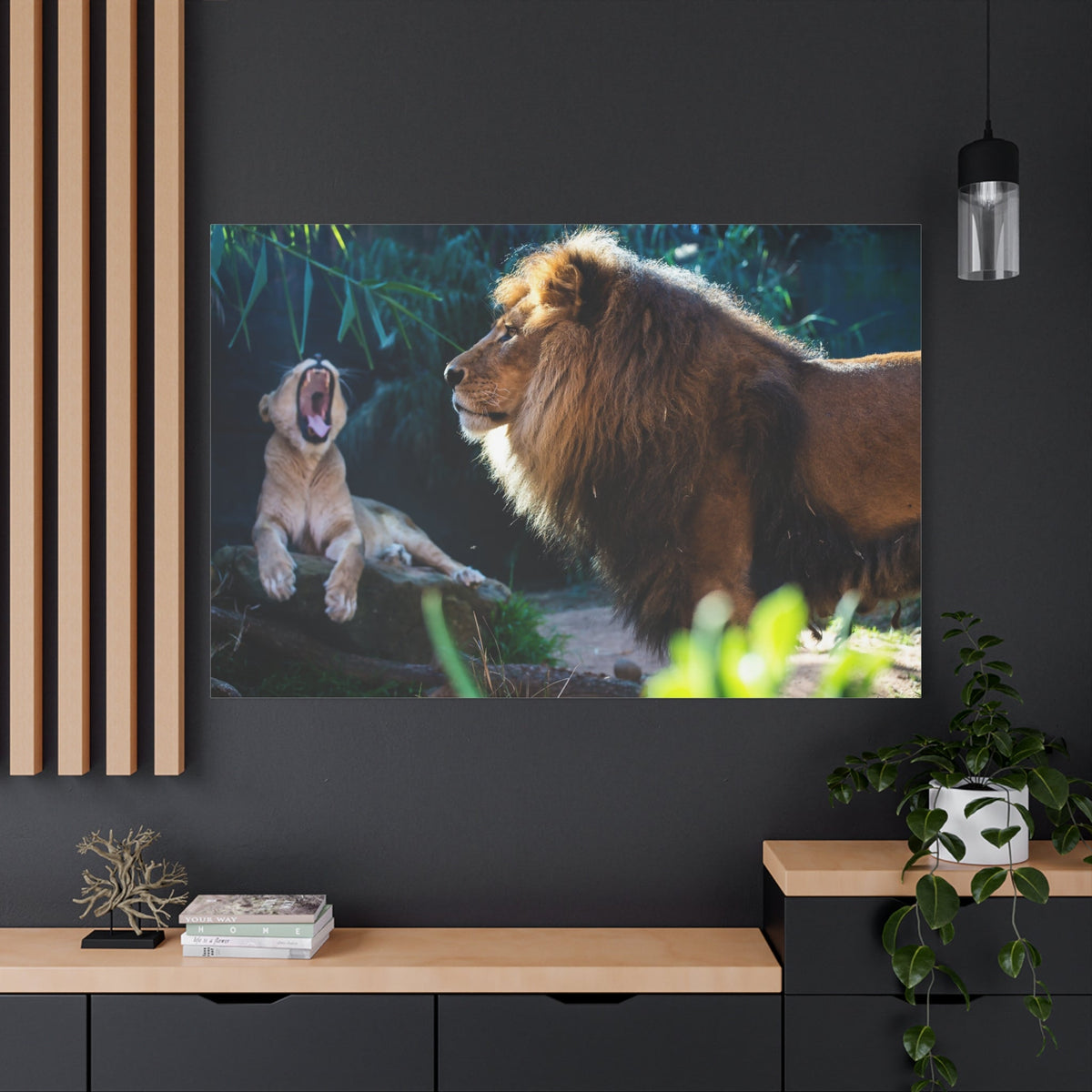 Lioness and Lions Canvas Wall Art – Grace of the Wild Life - ART OF ROYALS