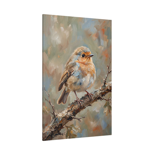 Little Songbird Canvas Wall Art – Soft Impressionist Bird Painting for Cozy Nature Decor - ART OF ROYALS
