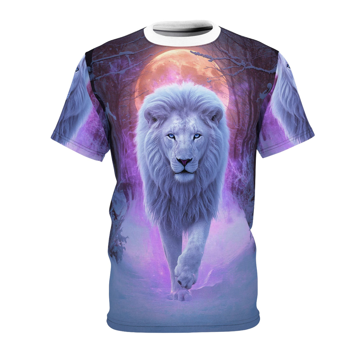 ❄️ Lunar Frost Lion – Celestial Ice King T-Shirt - ART OF ROYALS