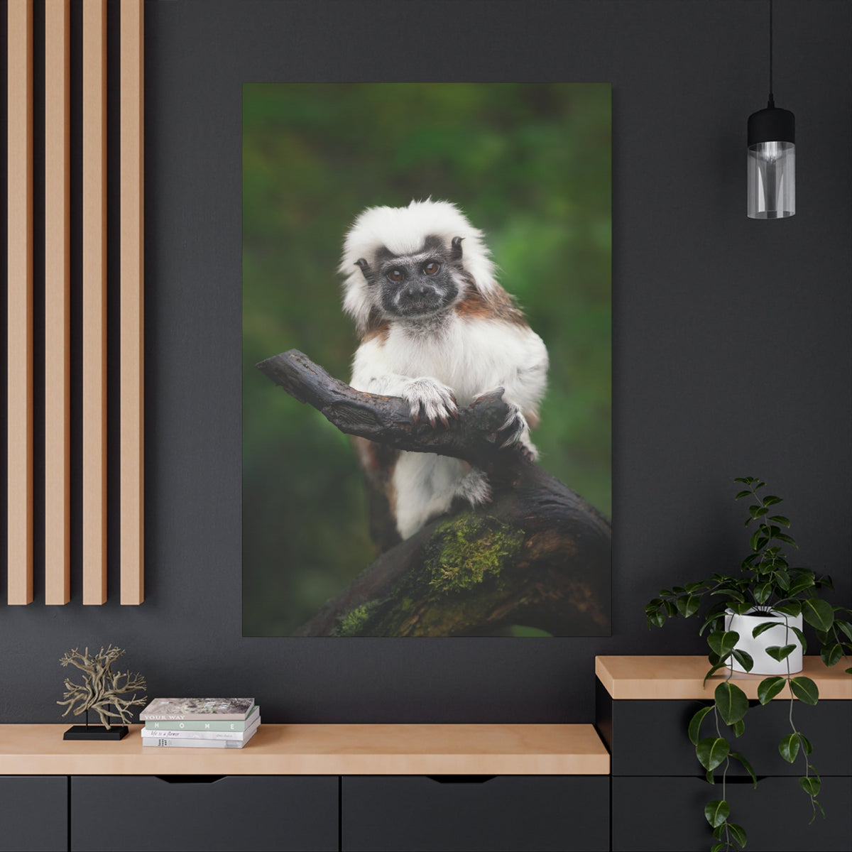 Majestic Cotton Top Tamarin Canvas Wall Art – Wildlife-Inspired Décor - ART OF ROYALS