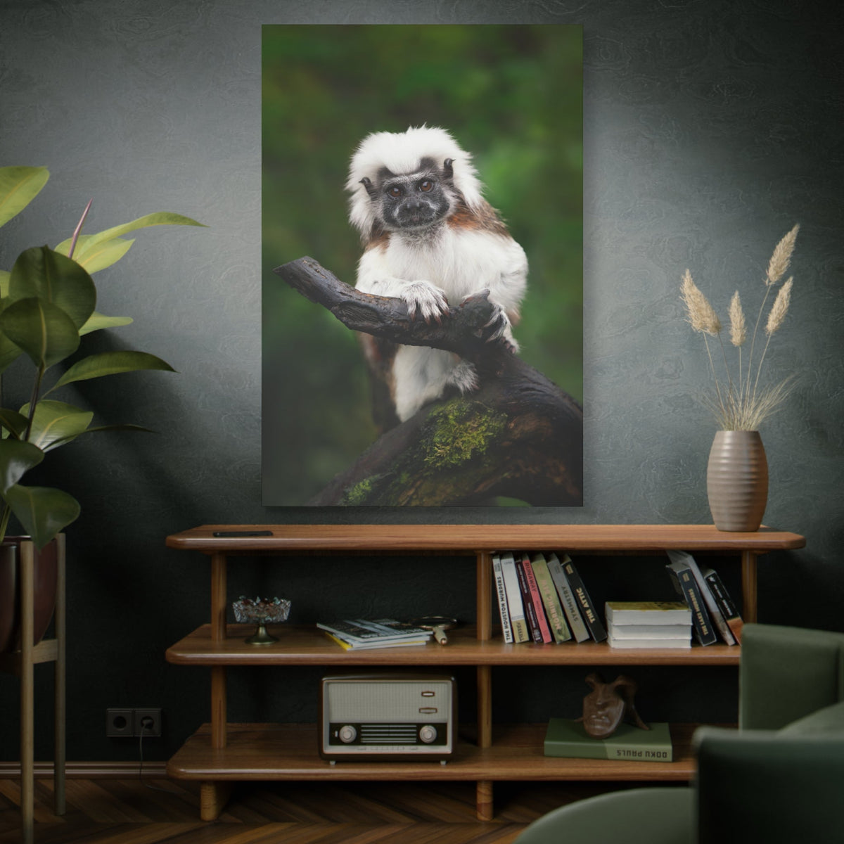 Majestic Cotton Top Tamarin Canvas Wall Art – Wildlife-Inspired Décor - ART OF ROYALS