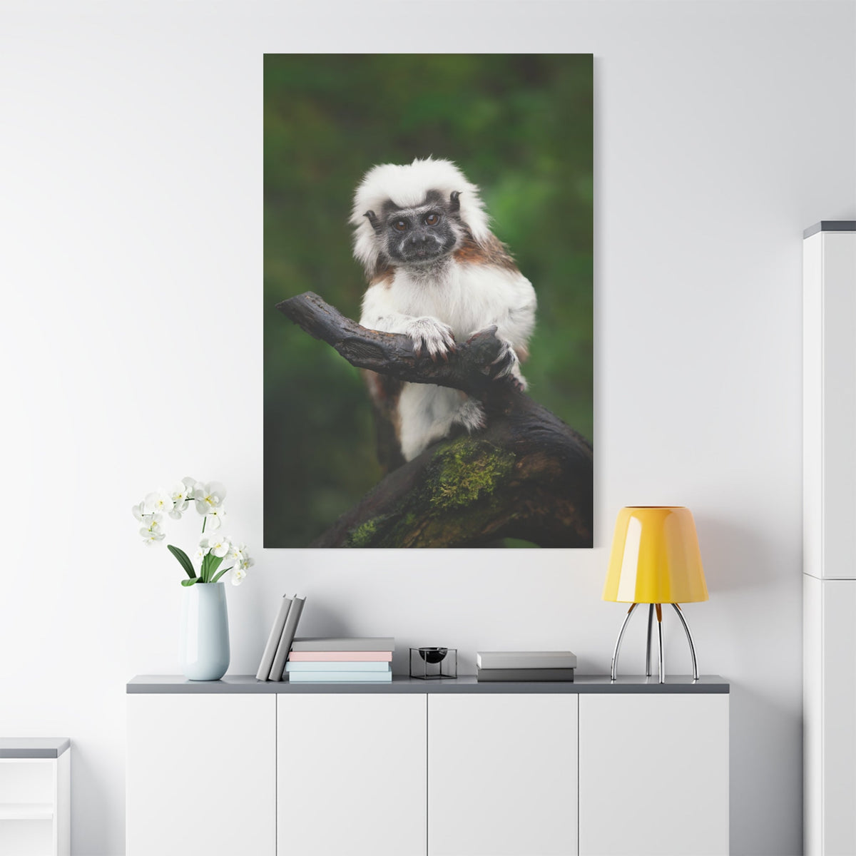 Majestic Cotton Top Tamarin Canvas Wall Art – Wildlife-Inspired Décor - ART OF ROYALS
