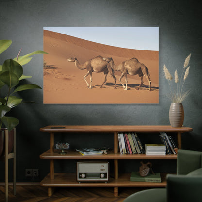 Majestic Dromedary Camel Canvas Wall Art – Spirit of the Sahara Desert - ART OF ROYALS