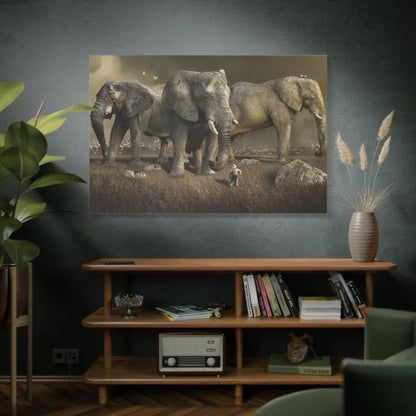 Majestic Elephant Canvas Wall Art – Timeless Wildlife Elegance - ART OF ROYALS