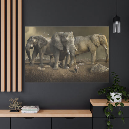 Majestic Elephant Canvas Wall Art – Timeless Wildlife Elegance - ART OF ROYALS