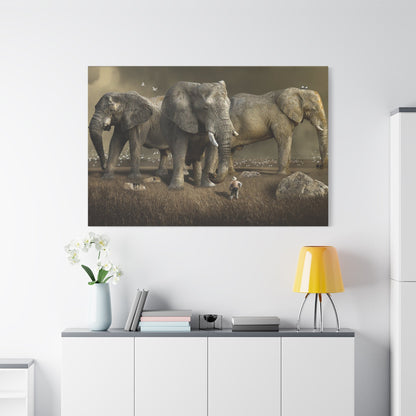 Majestic Elephant Canvas Wall Art – Timeless Wildlife Elegance - ART OF ROYALS