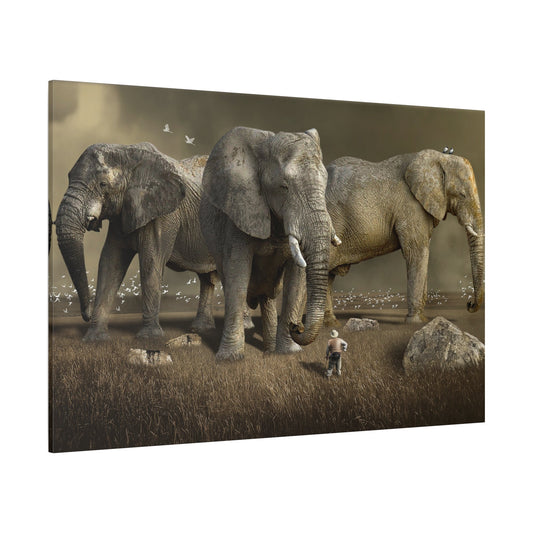 Majestic Elephant Canvas Wall Art – Timeless Wildlife Elegance - ART OF ROYALS