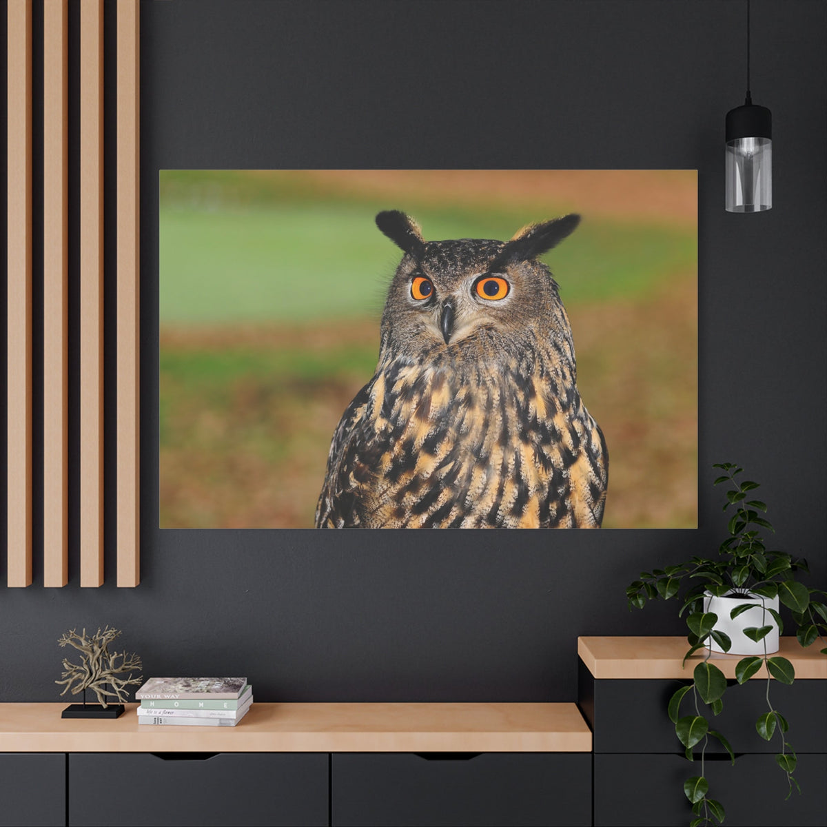 Majestic European Eagle Owl Canvas Wall Art - ART OF ROYALS