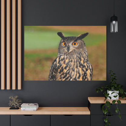 Majestic European Eagle Owl Canvas Wall Art - ART OF ROYALS
