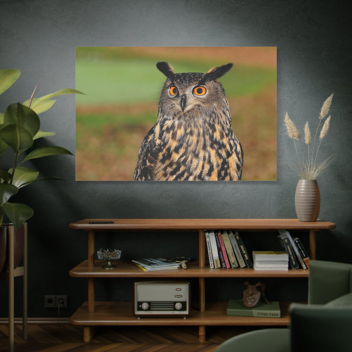 Majestic European Eagle Owl Canvas Wall Art - ART OF ROYALS