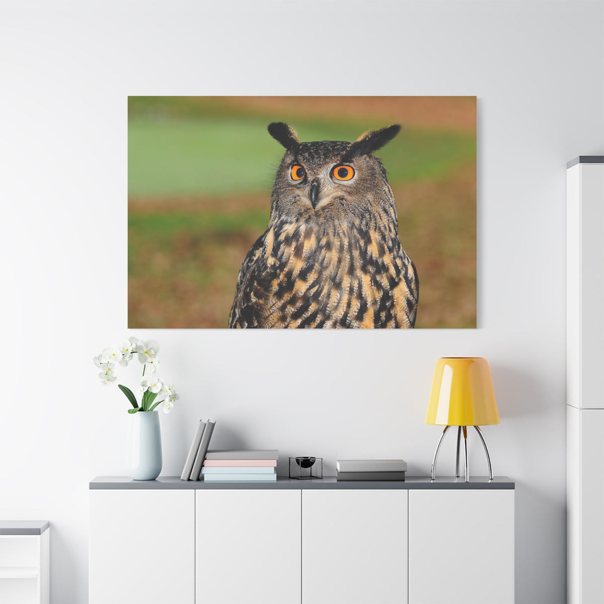 Majestic European Eagle Owl Canvas Wall Art - ART OF ROYALS