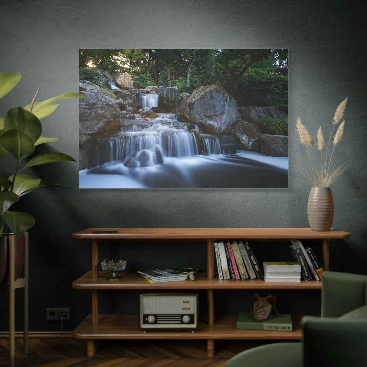 Majestic Forest Waterfall – A Breathtaking Nature Scene - ART OF ROYALS