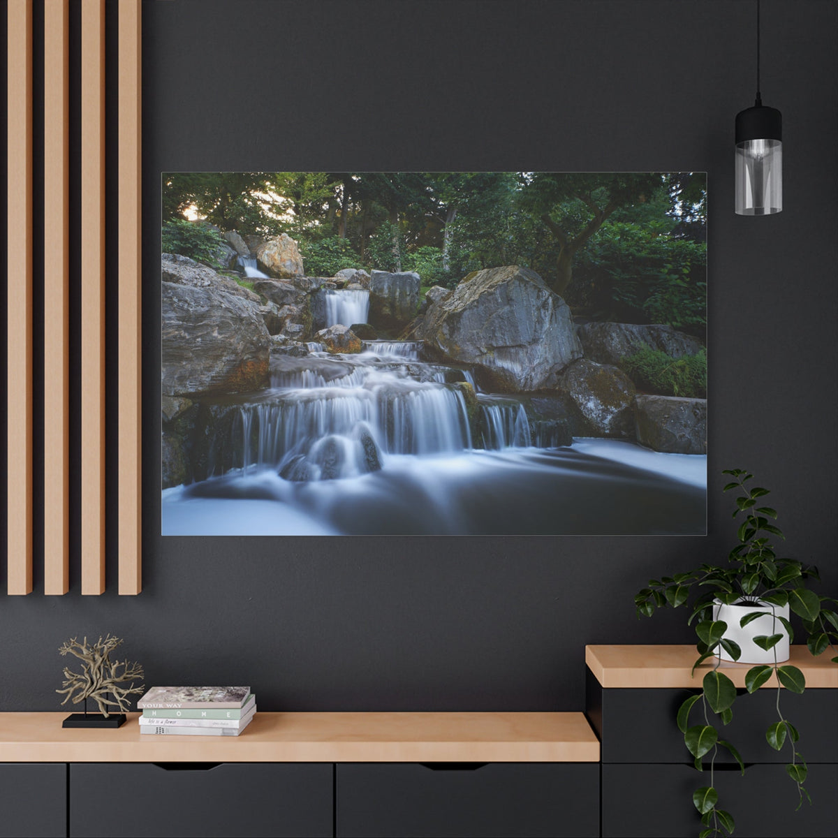 Majestic Forest Waterfall – A Breathtaking Nature Scene - ART OF ROYALS