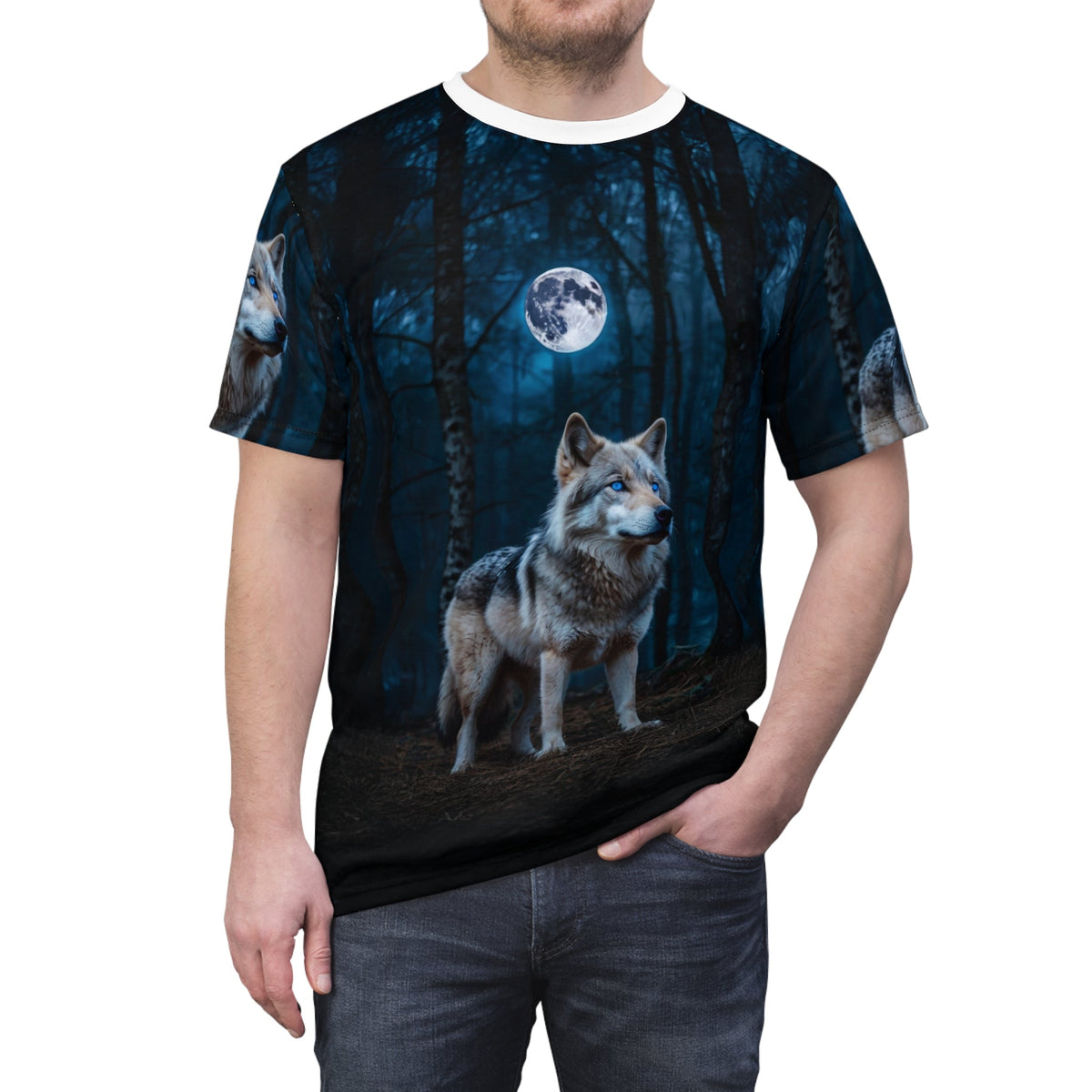 Majestic Full Moon Wolf T-Shirt - ART OF ROYALS
