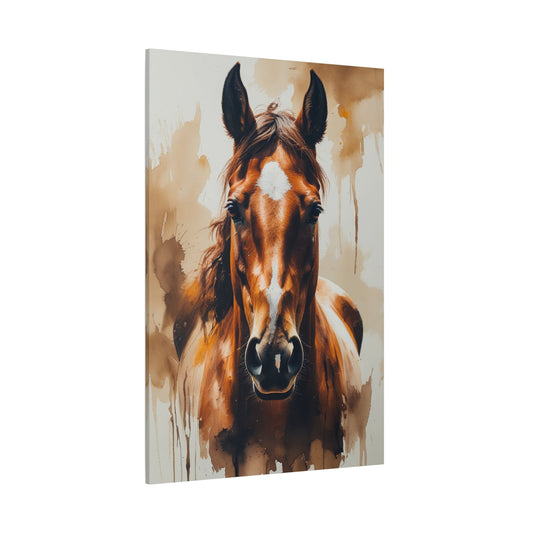 Majestic Gaze – Watercolor Horse Portrait Canvas - ART OF ROYALS