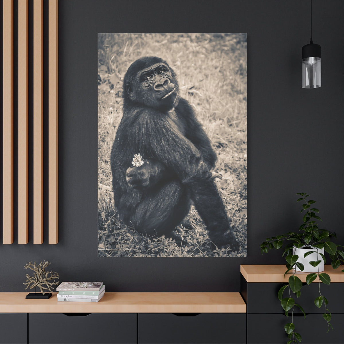 Majestic Gorilla Canvas Wall Art – Strength and Serenity - ART OF ROYALS