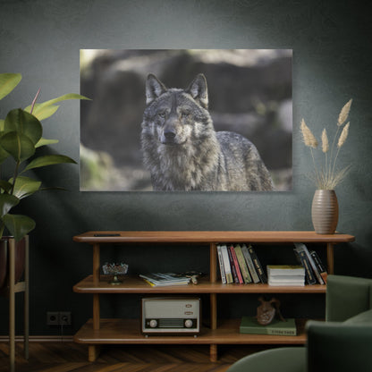 Majestic Gray Wolf Canvas Wall Art – Wild Elegance Redefined - ART OF ROYALS