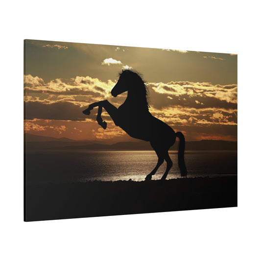 Majestic Horse Sunset Silhouette Canvas Wall Art – Grace and Strength of the Wild - ART OF ROYALS