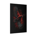 Majestic Red & Black Eagle Canvas Wall Art – Dark Gothic Bird Wings Artwork