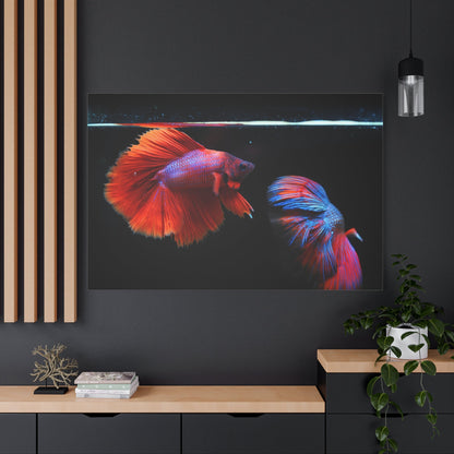 Majestic Siamese Fighting Fish Canvas Wall Art – Vibrant Betta Fish Print for Elegant Home Decor - ART OF ROYALS