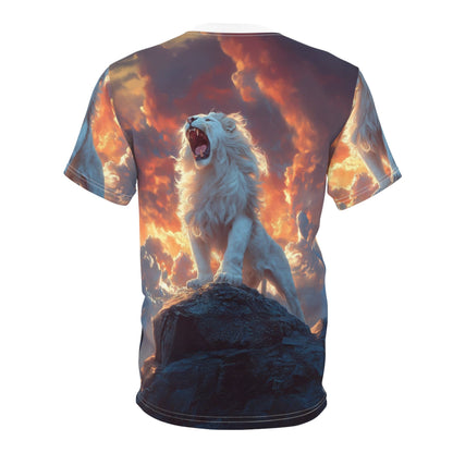 Majestic White Lion Roar – T-Shirt - ART OF ROYALS